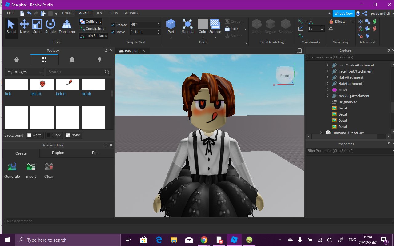 Pupe Purplerose Commission Open On Twitter I Just Made A Face In Roblox Studio For My Avatar Xd Robloxstudio - roblox thai xd