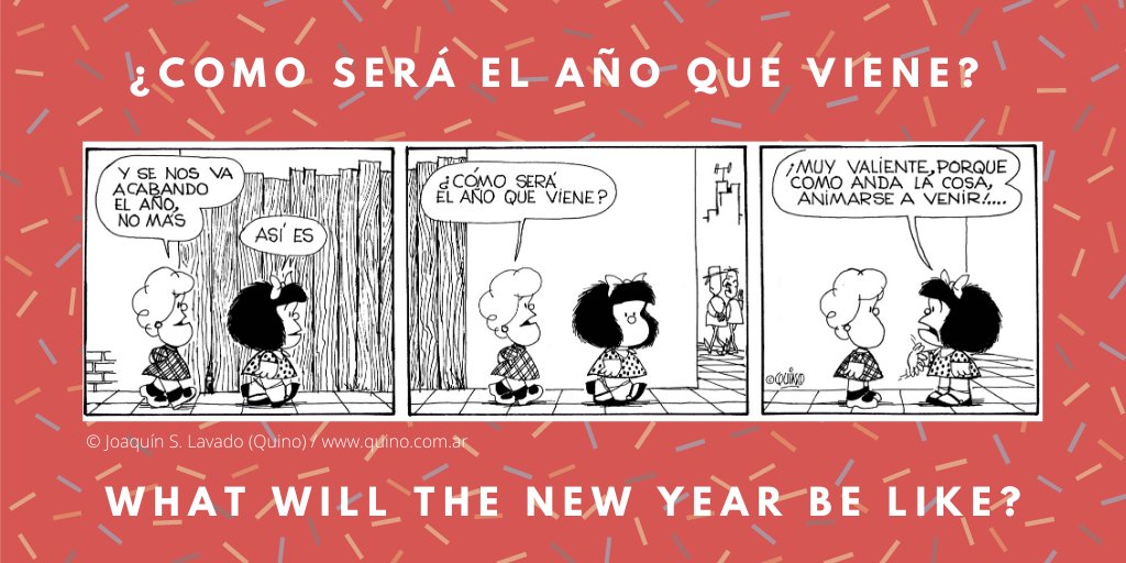 MafaldaDigital's tweet photo. Año Nuevo🍾🎆
New Year🍾🎆
 
#mafalda #quino #newyear #añonuevo #añonuevo2020 #2020 #cómic #leer #libros #lecturas #amoleer #leeresvivir #bookstagram #comics #booklover #books #mafaldaquotes #amomafalda #mafaldaliver #mafaldalove #historieta ⁠#mafaldalovers #comics https://t.co/OEa9hd9Cja