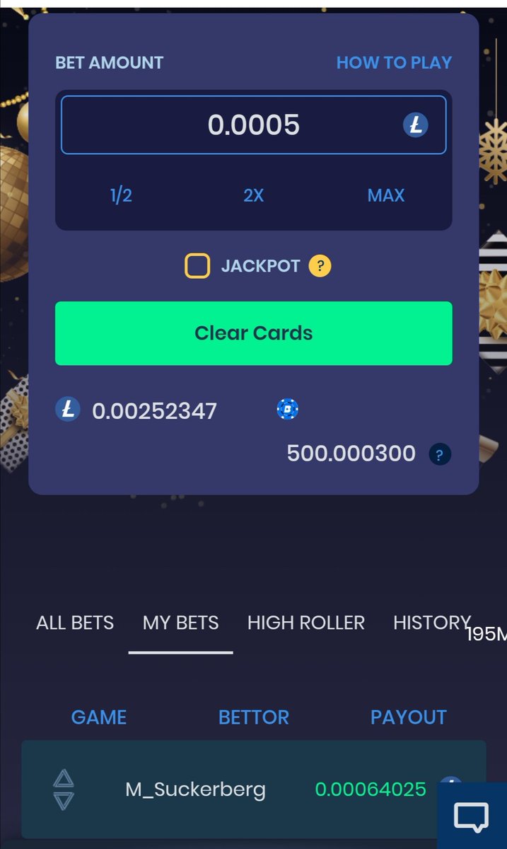 Charypto's tweet photo. @MeetDotOne @EarnBetCasino @3 My favourite game is hilo, the screenshot is winning LTC.
My earnbet account is M_Suckerberg https://t.co/lnCbLTxXUs