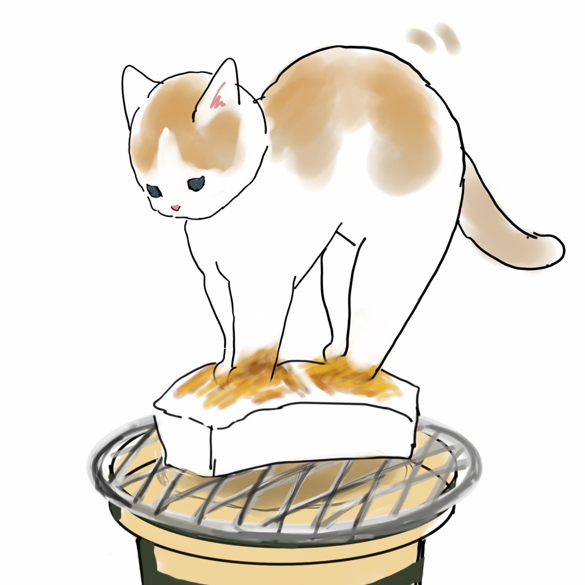 「焼き餅、もふん。 」|ぢゅの🐈のイラスト