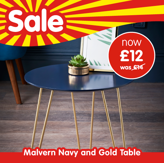 bmstores's tweet photo. This striking navy and gold table is ideal for making a statement in a bedroom or living room😍!
It's stunning and modern; and a brilliant price in our #BMSALE😲!
WHO else is a fan of this?! https://t.co/NY43mGPj6W