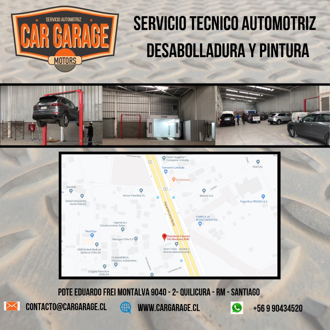 PauldaysDiaz's tweet photo. Necesitas Mecánica ligera? Quieres hacer retoques en tu vehículo? Te chocaron y necesitas reparar tu auto? Contáctanos para cotizar con nosotros contacto@cargarage.cl https://t.co/9kxDhzq09z
