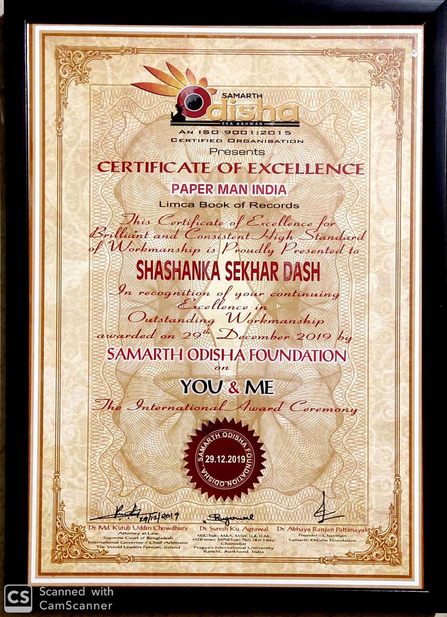 PapermanIndia's tweet photo. Felicitated by #SamarthOdisha for my outstanding contribution in the field #NewspaperCollection. Thanking the entire team and Avaya Ranjan Patnaik the founder for the same. #PapermanIndia #PapermanShashanka #LimcaBookRecordHolder #IndiaBookRecordHolder #CredenceWorldRecordHolder https://t.co/atbUUoikMo