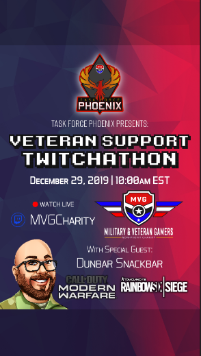 MVGCharity's tweet photo. Come Join us! We are having our Charity Twitchathon! #CallofDutyModernWarfare #RainbowSixSiege #twitchstreamer #charity #Charitystream #3rdinfantry #DunbarSnackbar https://t.co/3wNtxA3RSN
