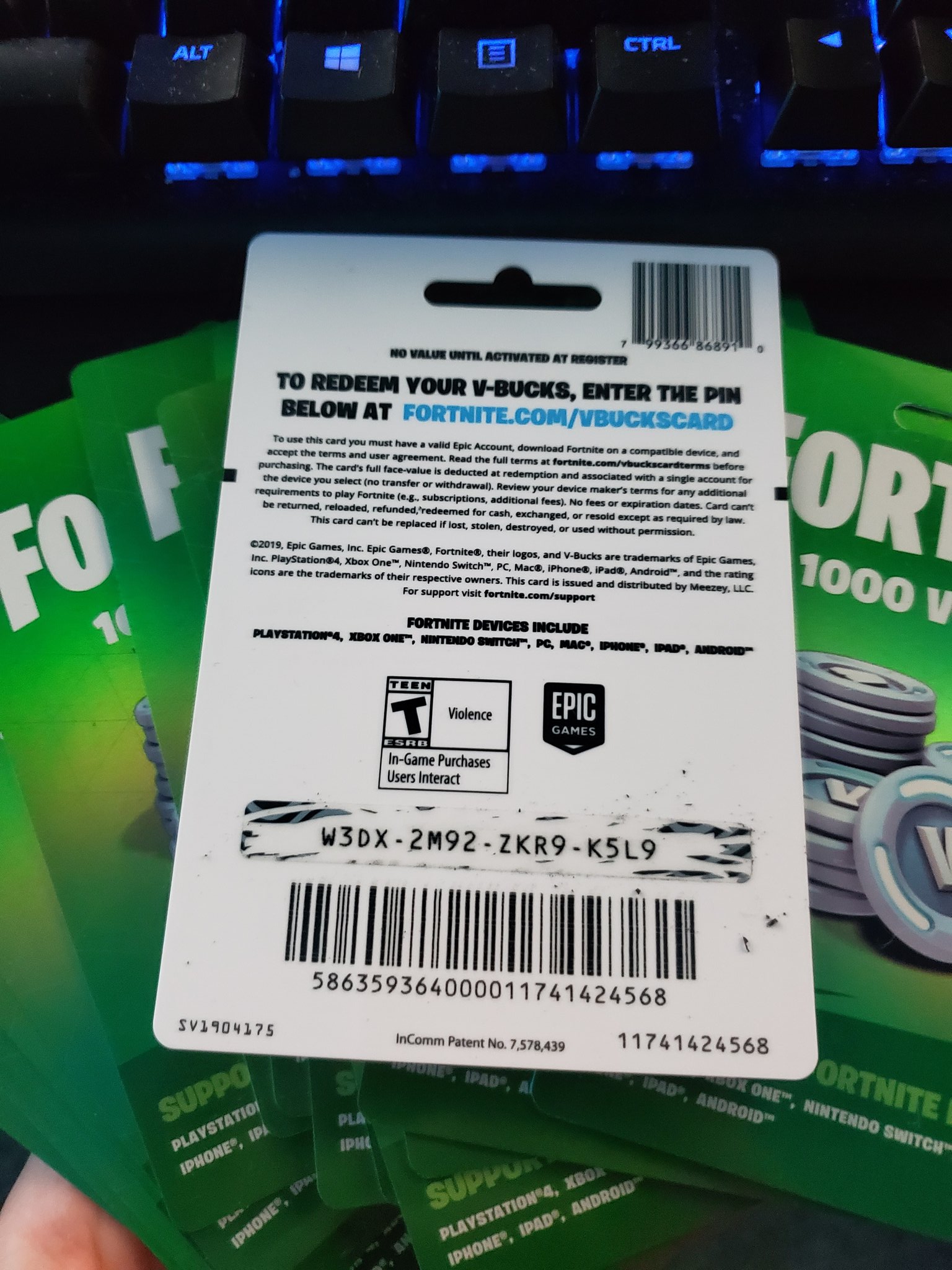 V bucks codes