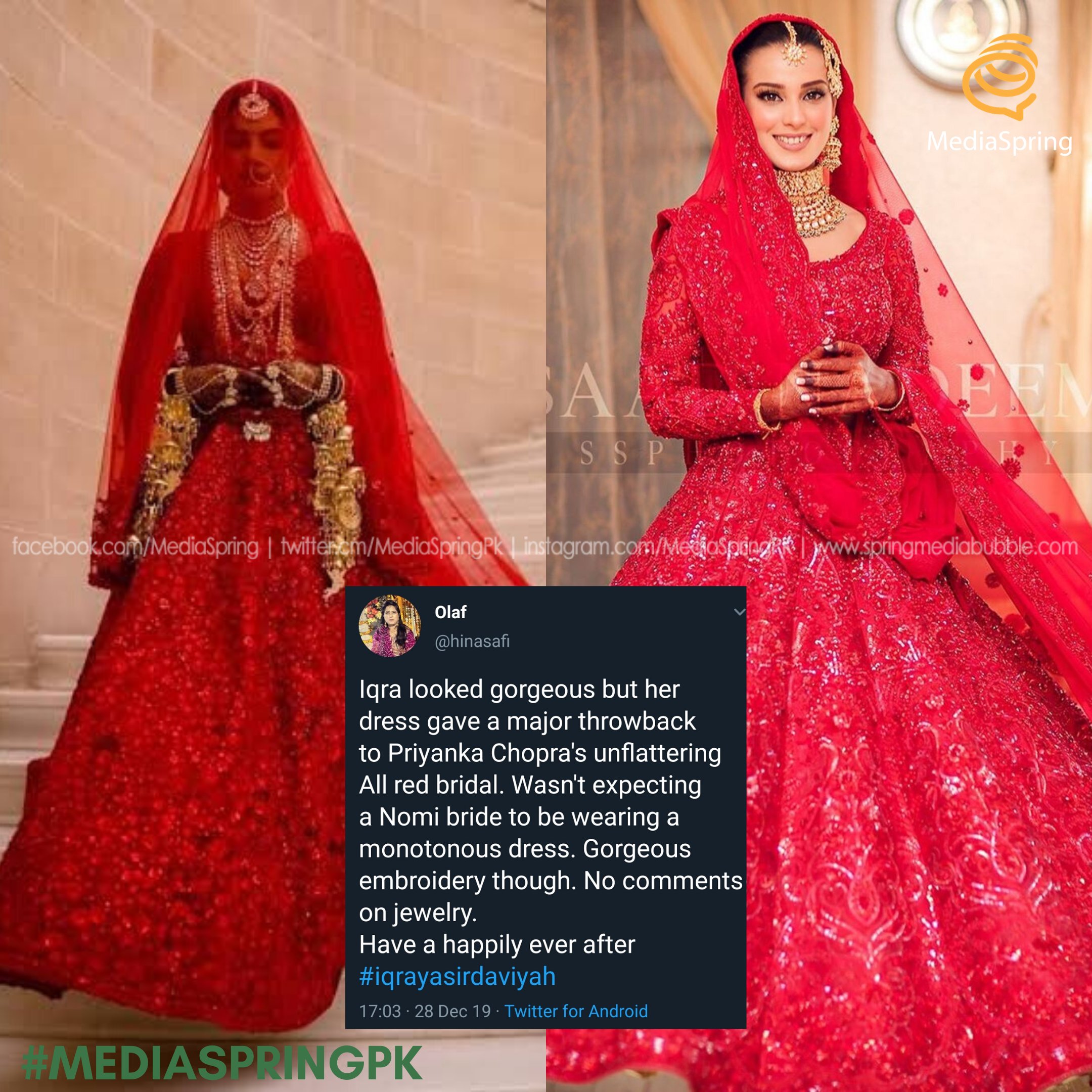 Iqra aziz sale wedding dress