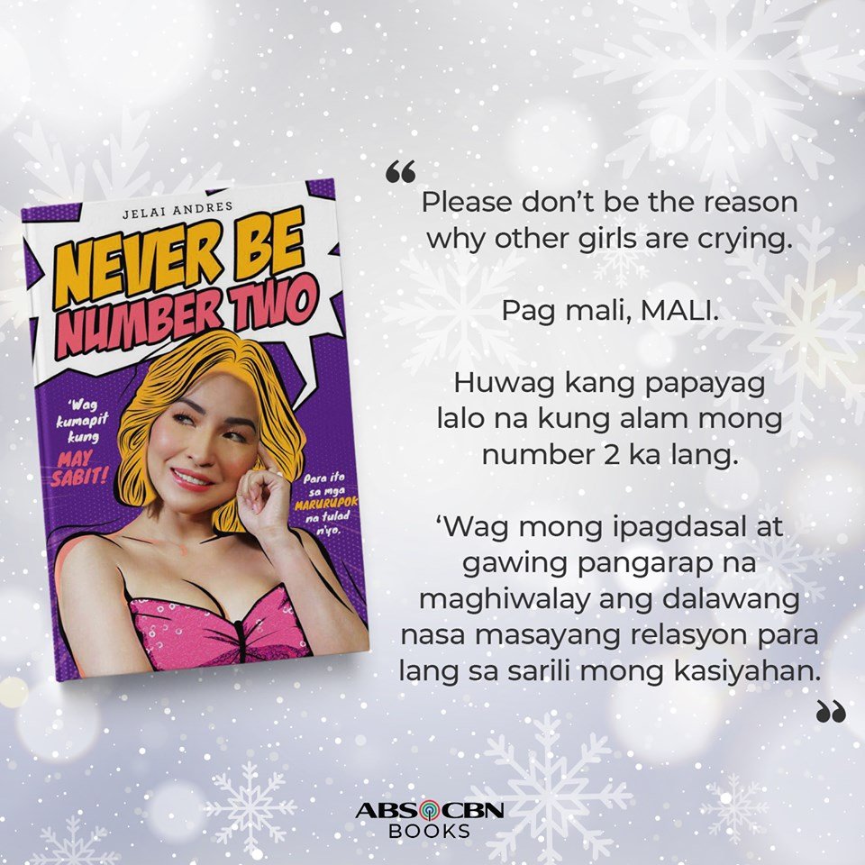 noinkofficial's tweet photo. Pag mali, MALI!๐
โโ๐
โโ๐
โโ
Rule No. 1 is to #NeverBeNumberTwo, 'yan ang tandaan mula kay Jelai Andres!
#HugotHolidays #JelaiAndres #ABSCBNBooks https://t.co/7RHwfEFkvT