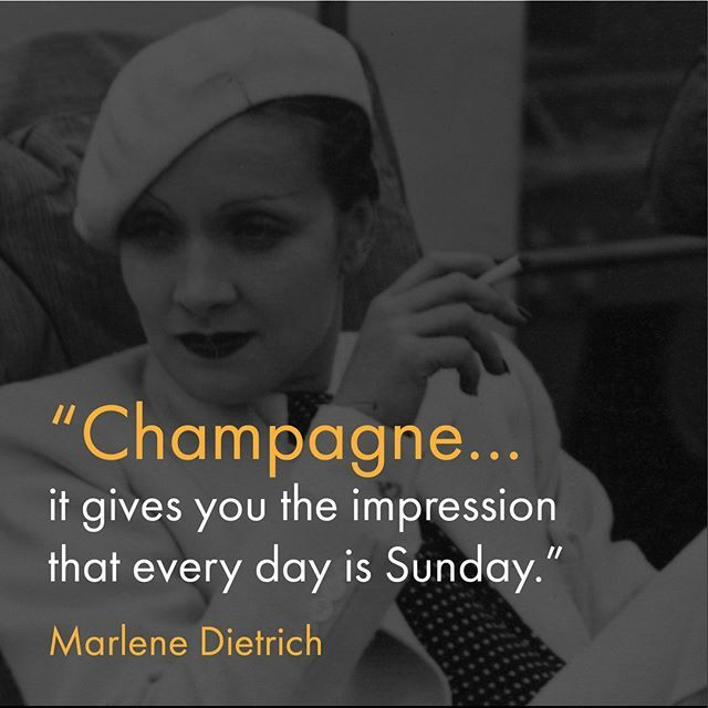 If only every day WERE Sunday! 
#marlenedietrich #champagne #champagnequotes ift.tt/2F3aBoT