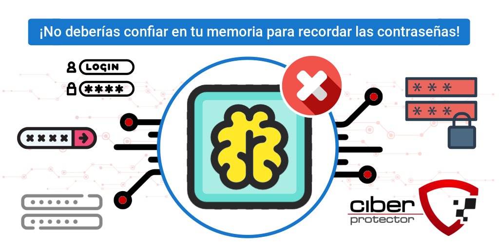 La razón por la que no debes confiar en tu memoria es porque necesitas usar contraseñas fuertes.
Hay muchas razones para dejar atrás tus métodos analógicos y usar #CiberProtector 😉👍 ciberprotector.com/gestor-de-cont…
#gestordecontraseñas #ciberseguridad #contraseñassegura <a href="/WebEmpresa/">webempresa.com</a>