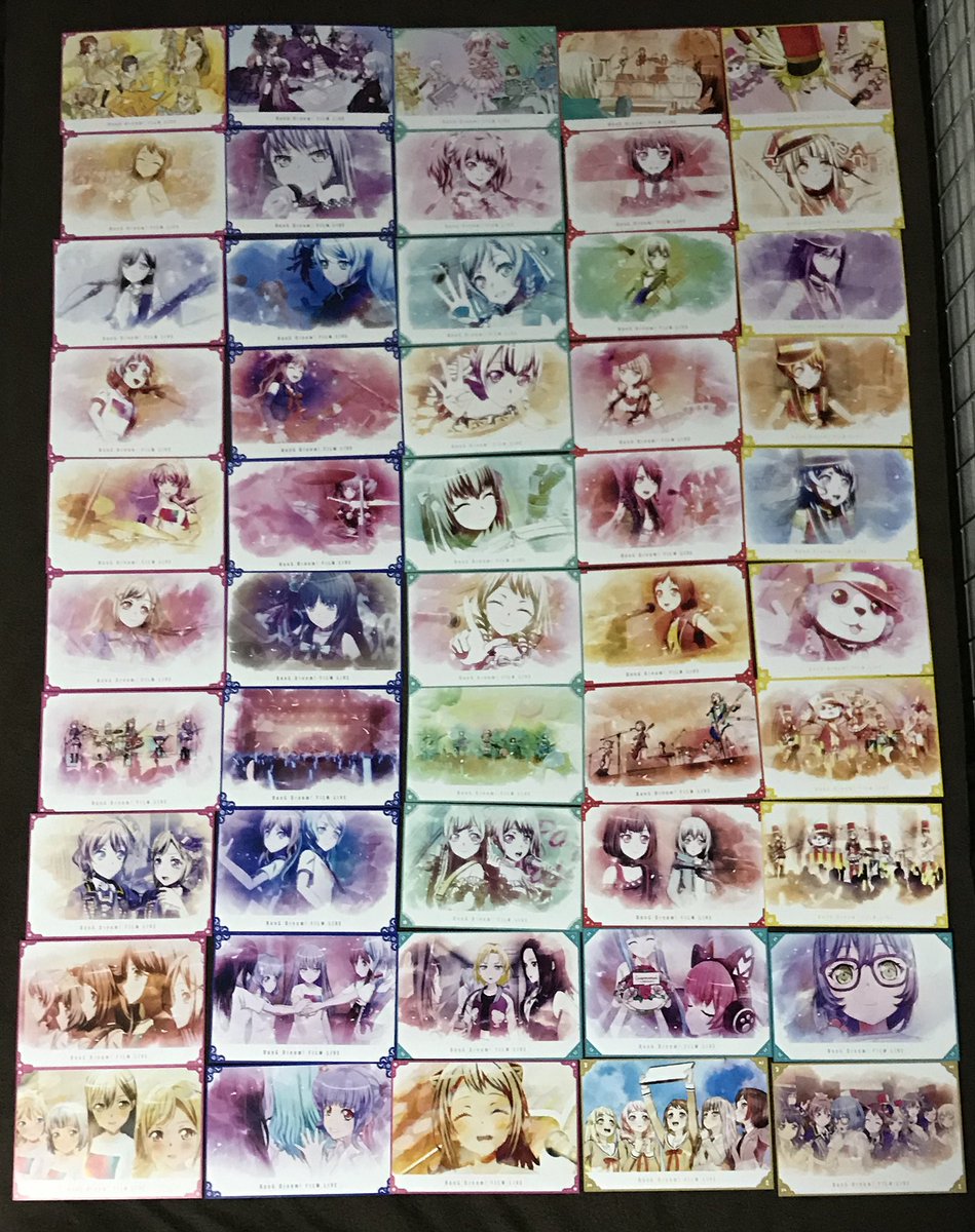 バンドリフィルムライブ入場者特典のポストカード全50種！ 遂 に コ ン