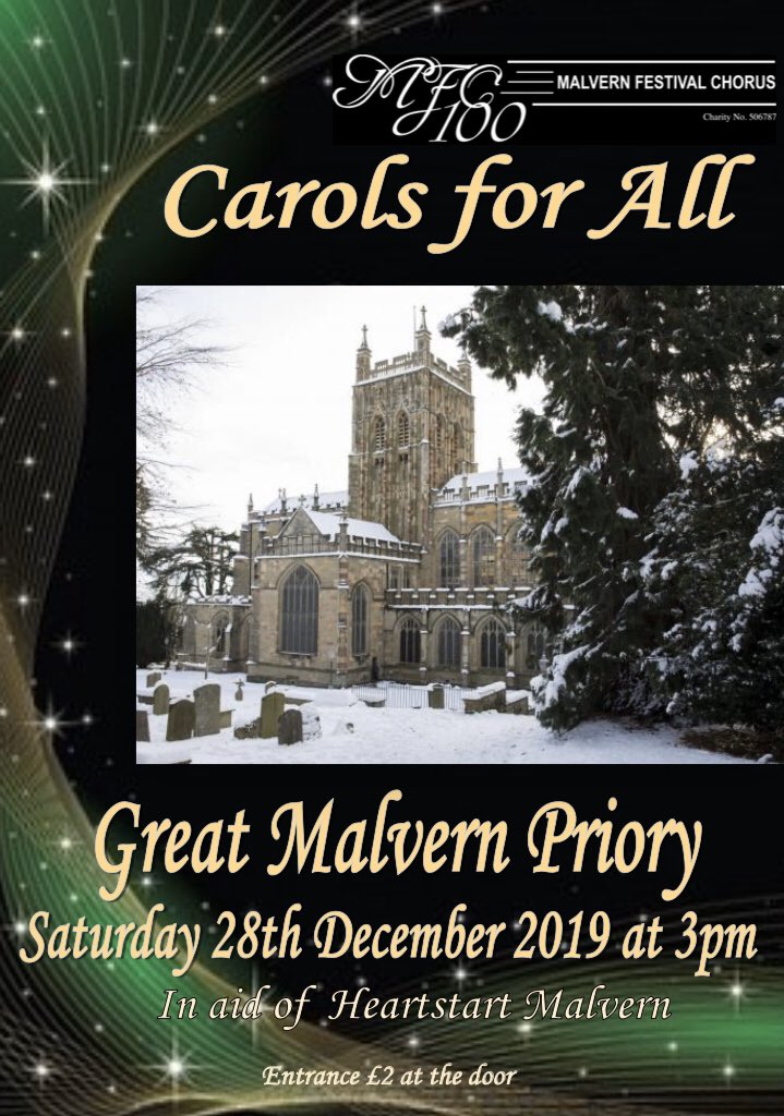 Come for a festive sing <a href="/GMPriory/">Great Malvern Priory</a> with <a href="/ChorusMalvern/">Malvern Festival Chorus</a> raising money for <a href="/HeartstartMVN/">HeartstartMalvern</a> #malvern #WorcestershireHour #Worcestershire
