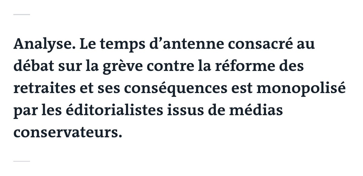 Brevesdepresse's tweet photo. ⚡🇫🇷INFO -Ce n'est pas un scoop, les chaînes d'info ont choisi leur camp ! Selon une analyse du Monde sur le traitement média autour des #retraites, les #éditorialistes classés à droite ont 4 fois plus d'interventions à l'antenne que ceux classés à gauche.
https://t.co/6MOqQrT4EH https://t.co/E4ufvST7iV