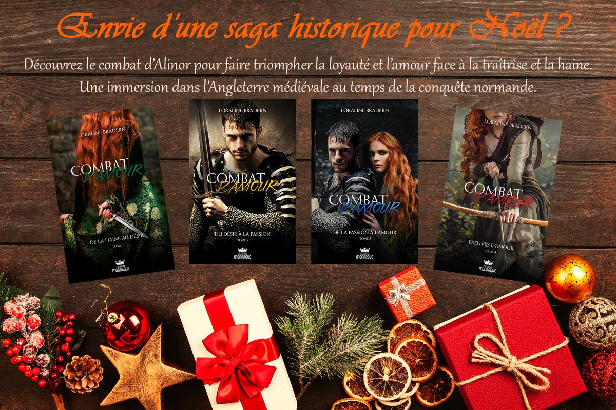 LBradern's tweet photo. Si vous cherchez des idées de cadeaux à mettre sous le sapin et si la romance historique vous tente, les 4 tomes de la saga Combat d'Amour sont disponibles au format papier et numérique.
https://t.co/yBWnYnBuHS
#editionsAdA #ideecadeaux #RomanceHistorique #HistoricalRomance https://t.co/xRwlD4iIpc