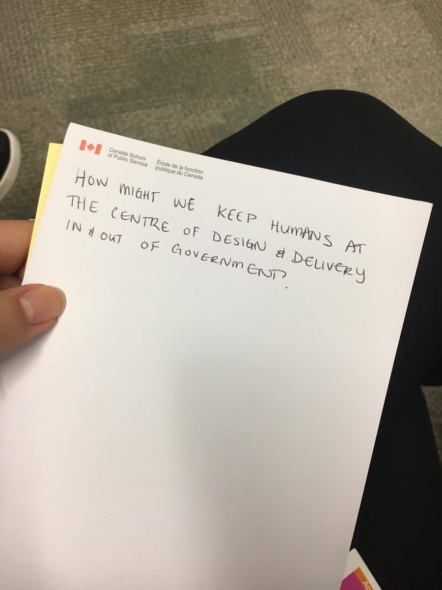 allyy_b's tweet photo. Just finished a session on human-centred design at the @OneTeamGovCan #unconference. Check out the graphic to see what we discussed! https://t.co/xcKJ6mIdaA