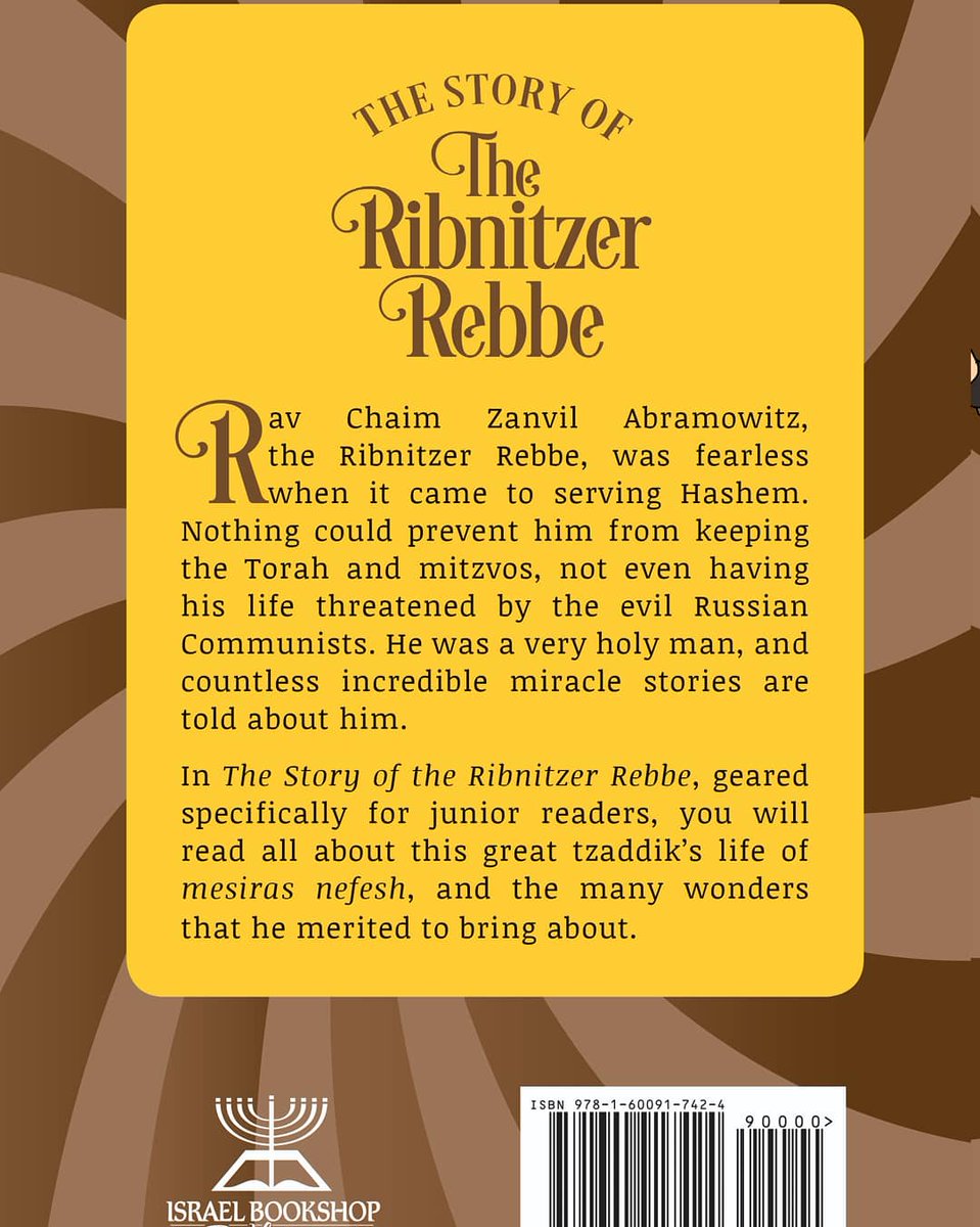 IsraelBookShop's tweet photo. Did you like the Biography of the Ribnitzer Rebbe by Rabbi Avrohom Cohn? Now we have a Junior biography geared towards younger readers by Sarah Feldbrand. The perfect gift for Chanukah! 
https://t.co/qxyQCa6eYM https://t.co/oH2j94XJDh