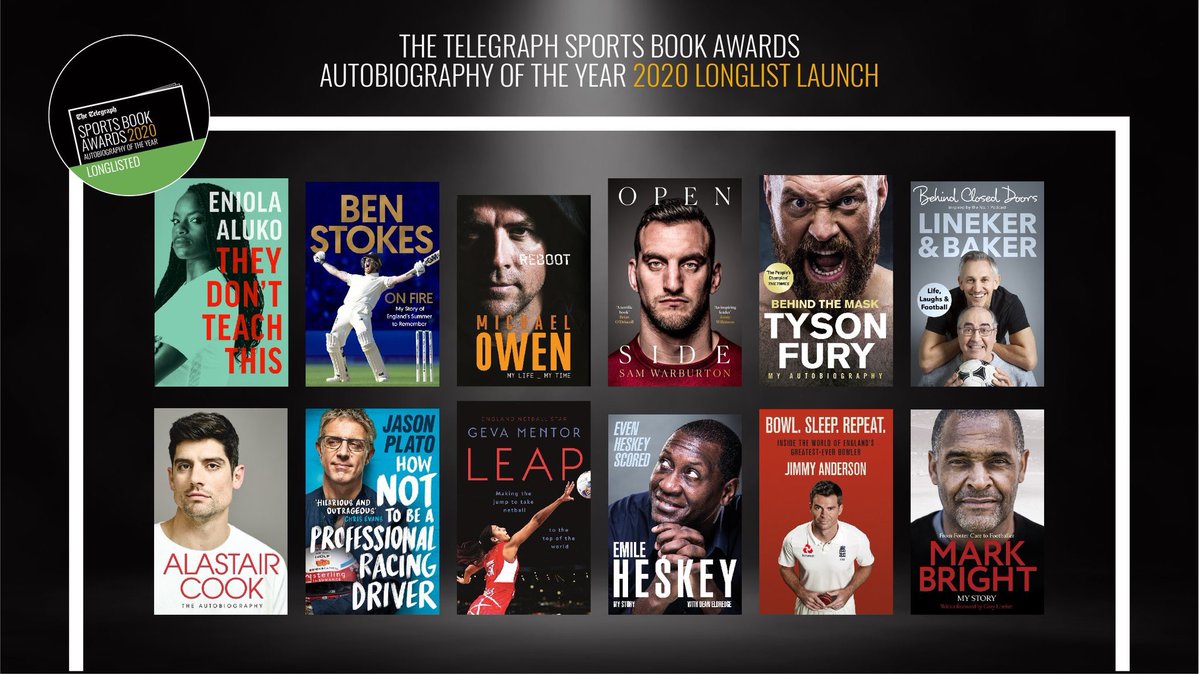 Thank you @sportsbookaward for nominating #OpenSide for autobiography for the year. Thanks to everybody who’s supported the book. I’m flattered to be alongside such great company. 😊 #SBA20 #TelegraphSBA #ReadingForSport