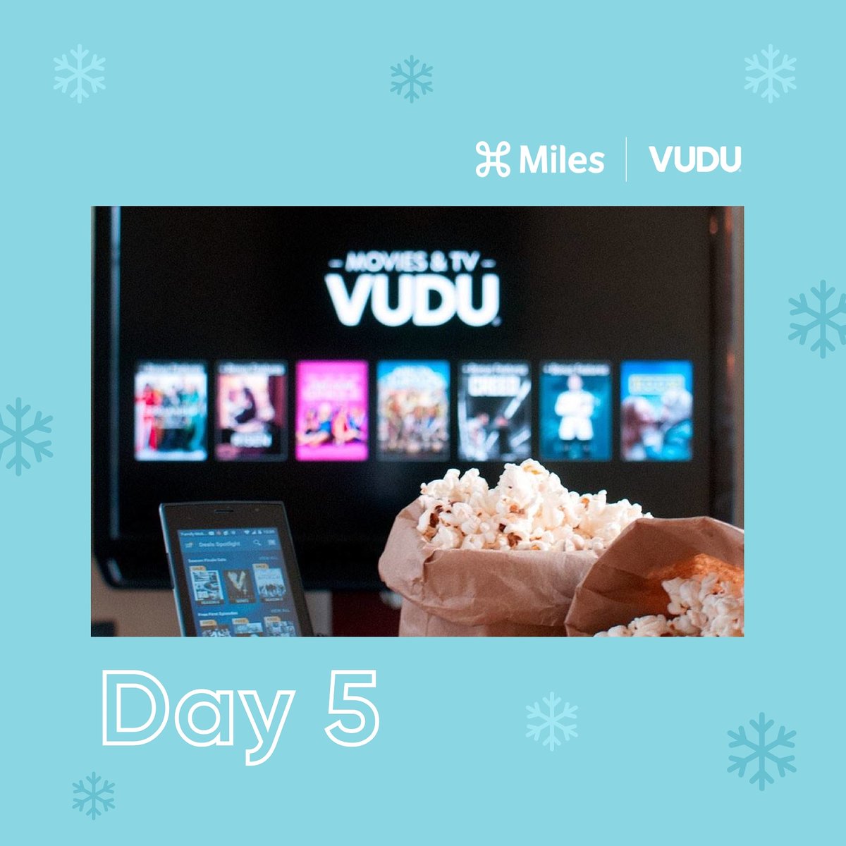 getmilesapp's tweet photo. On the #FifthDayofChristmas the #MilesApp gave to me... π Five @VuduFans dollars* ποΈ @realhomechef four-course meal kits π΄ Three @TheEarlyMoments books for $3 π A $2 Vudu credit π₯ and a @Target reward to use for Christmas shopping π― *while supplies last* https://t.co/0zSG2GxAja