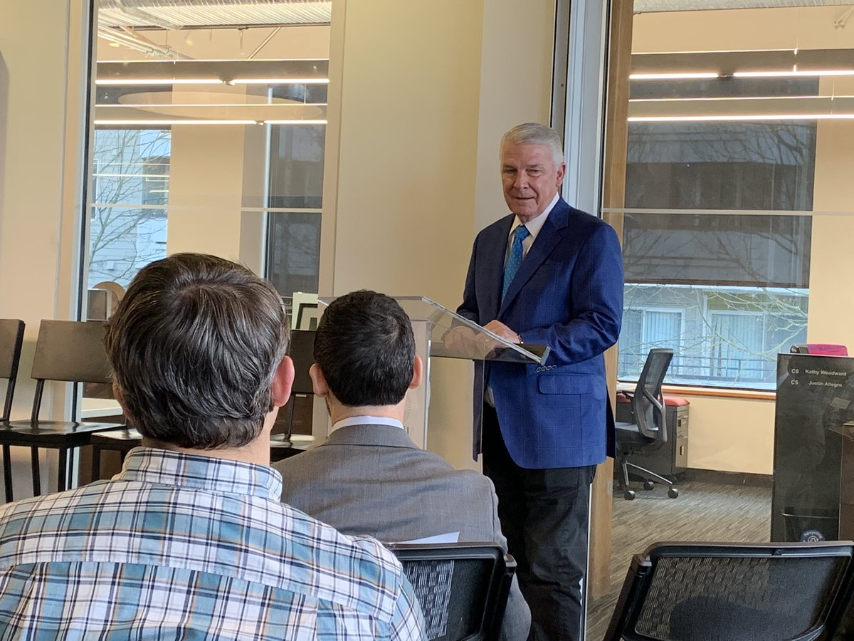 mccluskey's tweet photo. Former @fema head @jamesleewittAR speaks about flood mitigation at @pewtrusts event in Seattle, hosted by @Conserve_WA #KingCountyReady https://t.co/MRrEa0znEk