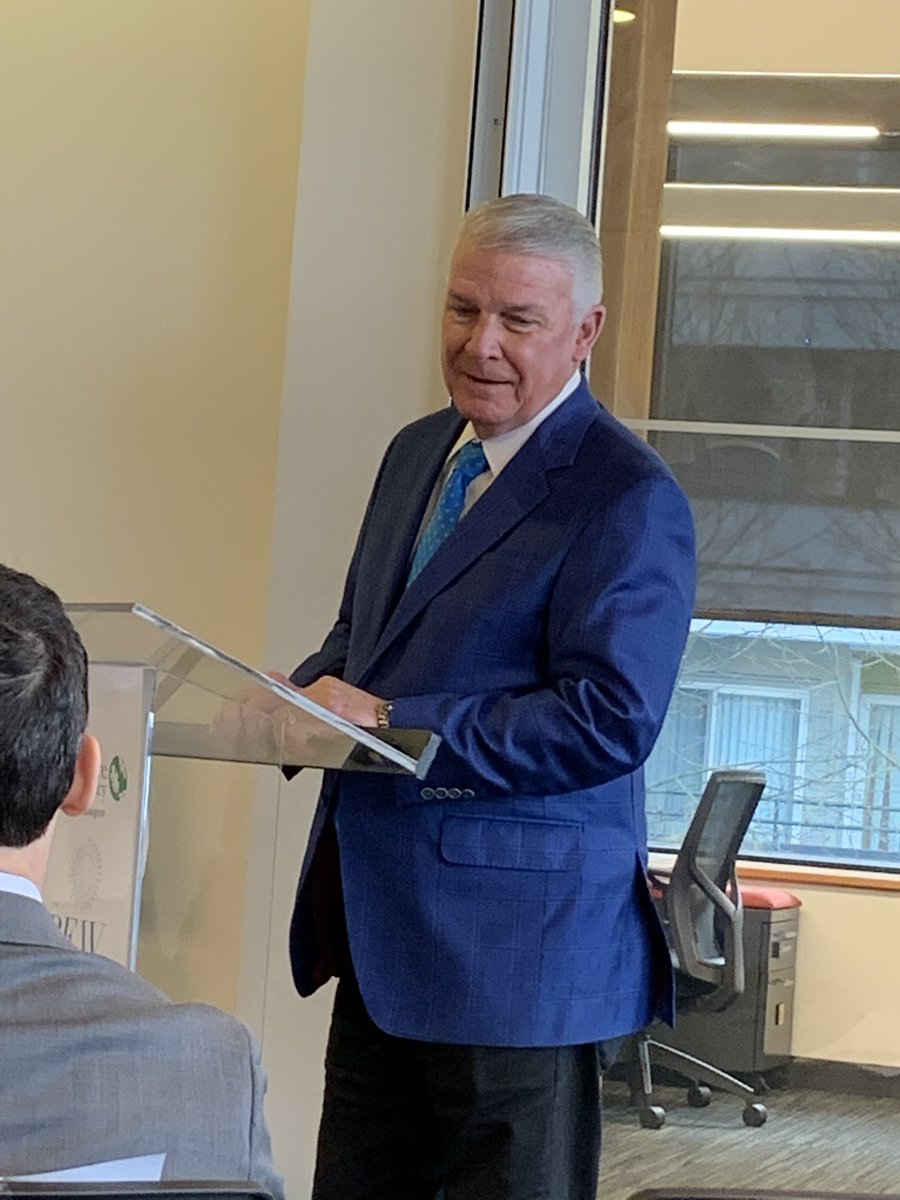 mccluskey's tweet photo. Former @fema head @jamesleewittAR speaks about flood mitigation at @pewtrusts event in Seattle, hosted by @Conserve_WA #KingCountyReady https://t.co/MRrEa0znEk