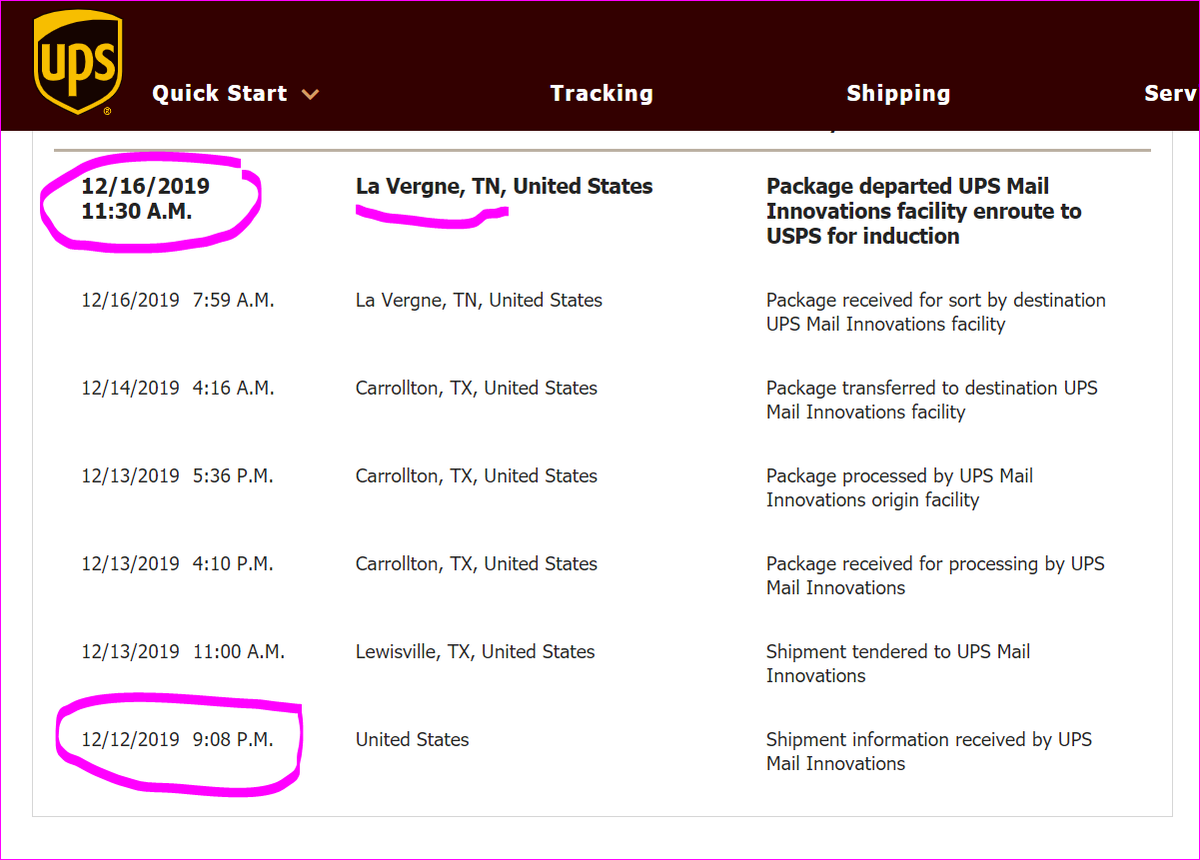 bjnno1's tweet photo. We placed our order with @TeePublic on 12/8 and paid for 2nd day air via @UPSHelp 🤔Somehow I don't this this package made it to LOUISVILLE KY in 2 business days. Today is the 17th... STILL WAITING. 😡
#CustomerSatisfactionFAIL 👎 https://t.co/pCQ1jFaqSA