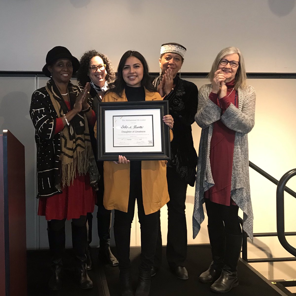 AliCenter's tweet photo. “Every moment is an organizing opportunity, every person a potential activist, every minute a chance to change the world.” We are so excited to name Dolores Huerta our newest Daughter of Greatness. #AliCenter #DaughtersofGreatness #DHF @DoloresHuertaFD https://t.co/dYZXMwKJG4