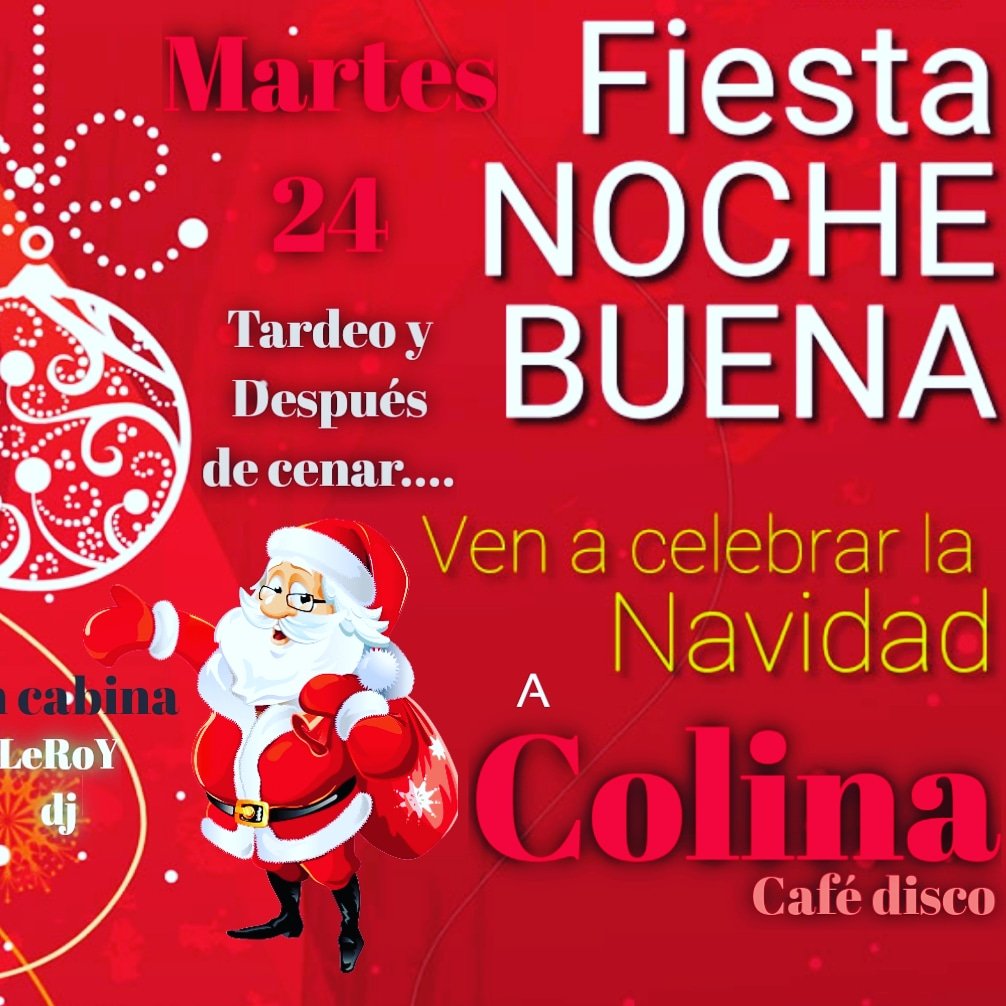 ColinaCafeDisco's tweet photo. Disco Pub Colina. Callosa de Segura. Pasa las mejores navidades de tu vida. https://t.co/ZbLIhdPSRI
