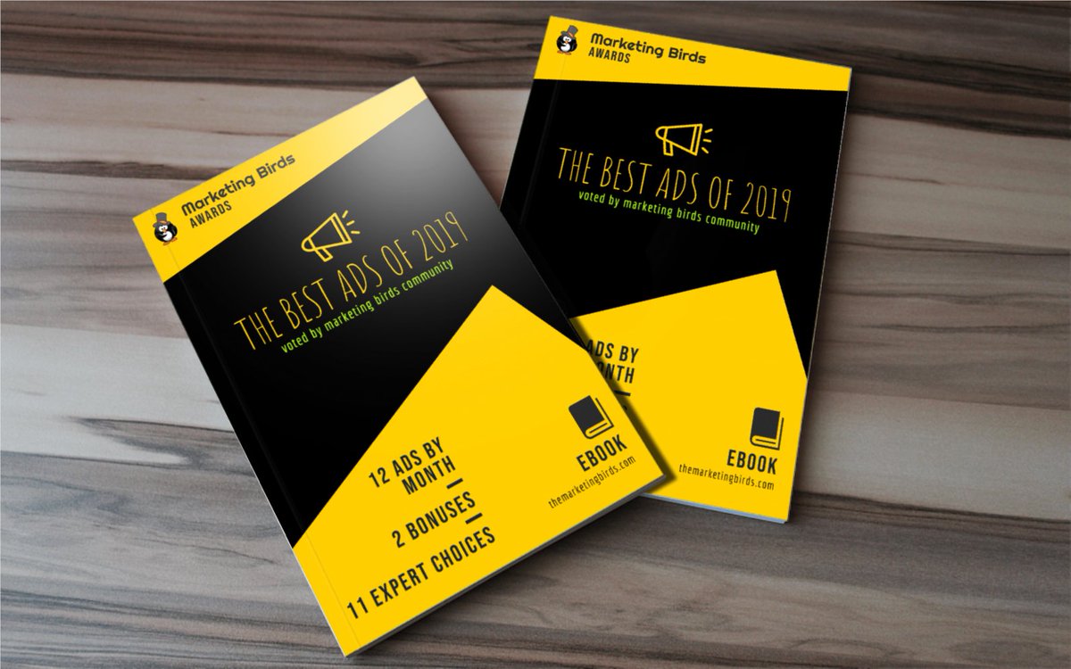 marketing_birds's tweet photo. Ladies and gentlemen, we are proud to present our new eBook: The Best Ads of 2019! 😎 Visit the link to get your free copy:  https://t.co/roTEKc8d4a 😍📚 https://t.co/PjxohkhmEi