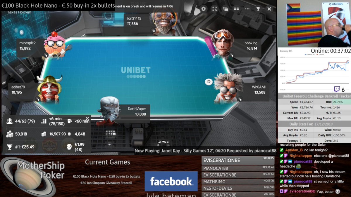 Umscheduled liftoff for the #MotherShip!  Muster call for the #ArmyOfElron

#MotherShipPoker
#UnibetFreerollChallenge

twitch.tv/elron66