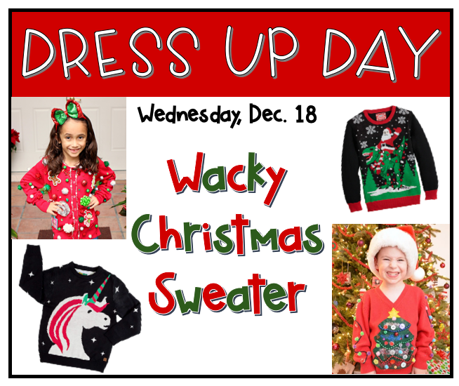 MissReynoldsAC's tweet photo. @LesCouncil has declared tomorrow wacky Wednesday! Wear your silliest sweaters! https://t.co/MRWpp9AgKx