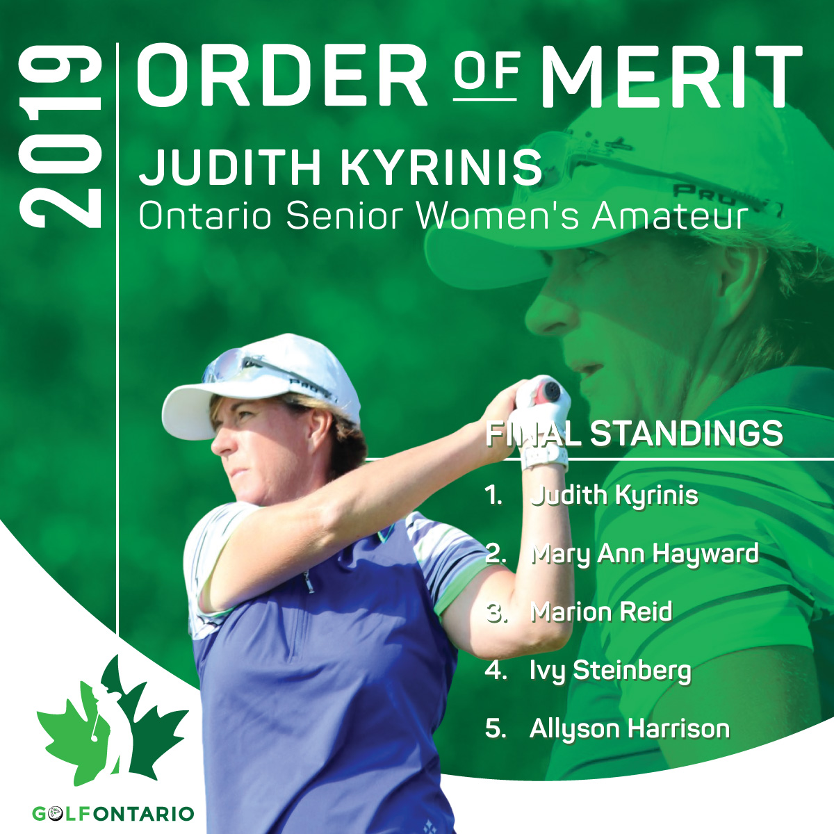TheGolfOntario's tweet photo. The Week of winners continues with the announcement of our Senior Division for the Order of Merit. A huge congratulations to our Sensational Seniors, Judith Kyrinis @golfrmom and Ashley Chinner @AshleyChinner! #weekofwinners https://t.co/HzBBVBISsP