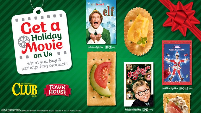 Get a #holiday movie on us when you buy 2 participating Club Crackers or <a href="/TownHouseUS/">Town House Crackers</a> products! Collect all 3 films for the perfect cracker-and-movie night in with your family. Visit KFR.com/HolidayMovie for details.