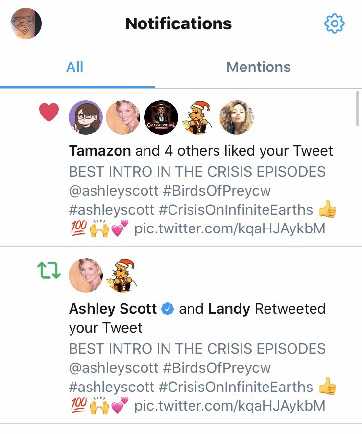 Mich1521's tweet photo. YOU GUYS! TO ME THIS IS LIKE AN EARLY XMAS GIFT RIGHT HERE!
@ashleyscott just liked/retweeted my post! πππππ #CrisisOnInfiniteEarths #ashleyscott #birdsofpreycw https://t.co/i2m0qEmshH