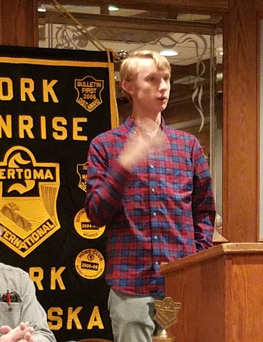 JimHoffmann23's tweet photo. Special guests at York Sunrise #Sertoma today. Some of the leaders from #yorkdukes @York1ActSpeech. Elliot Dallmann, Jake Schmid, Aislinn Luther, Kristen Fike, and Lauren Peters. Congrats on an outstanding season. We are............York Dukes! https://t.co/IjIuB5GMhb