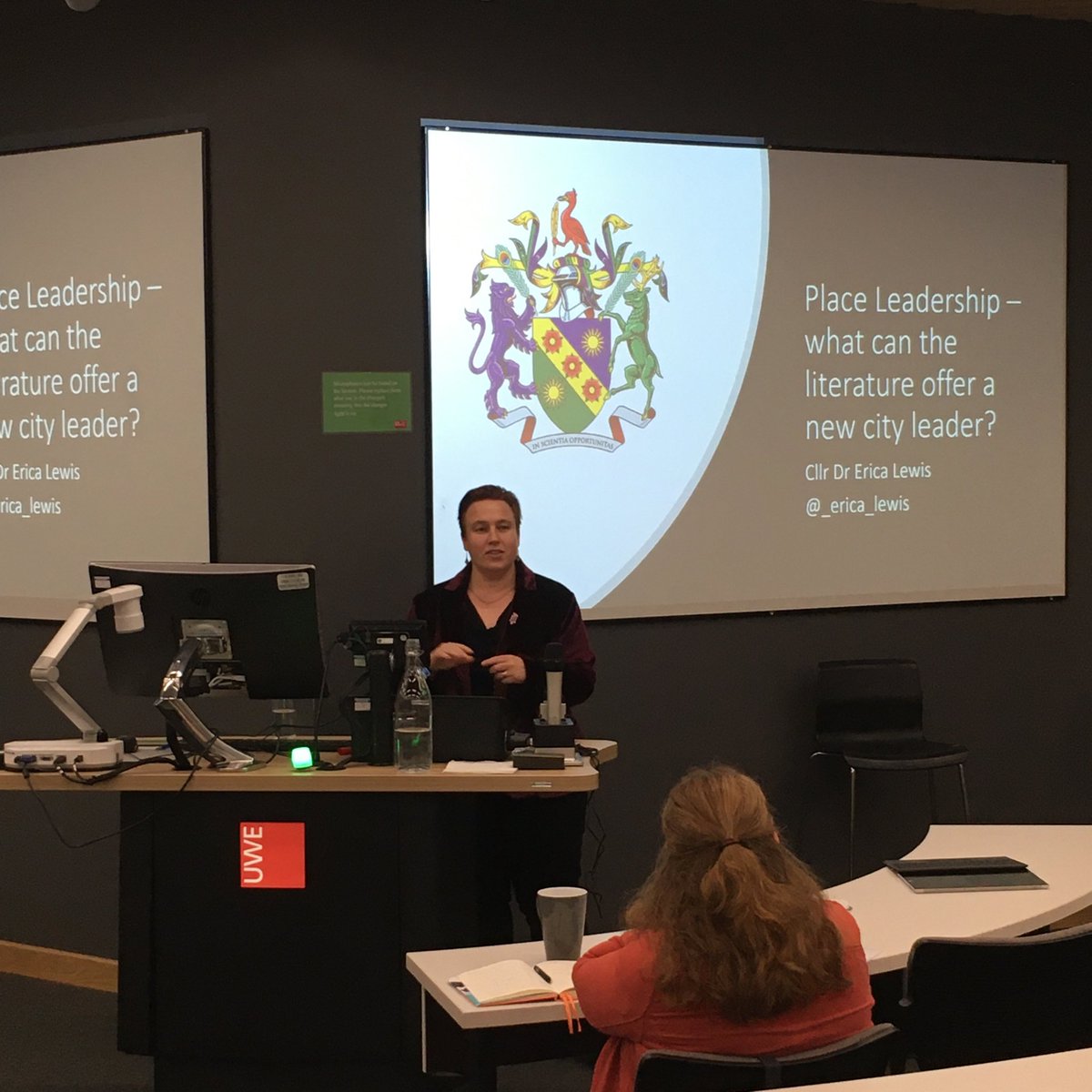 DrJamesRees's tweet photo. And now @_erica_lewis herself is reflecting on how Place Leadership literature helps her approach her job as Leader of Lancaster City Council #ISLC2019 #ScholarandLeader https://t.co/t4qlCh310t