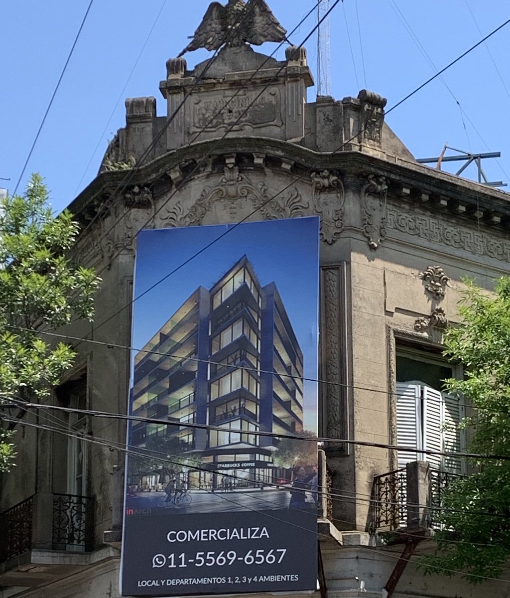 germanw's tweet photo. Quieren demoler La Esquina del Águila para poner un @Starbucks?! Hay que ser muy hijo de puta, eh @inarch_arq @StarbucksAr @BastadeDemoler #BastadeDemoler https://t.co/Pvf3z6JWvu