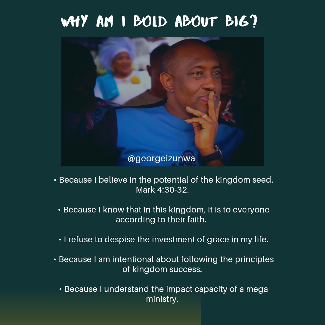 Georgeizunwa's tweet photo. Did you know? Being BIG is first an attitude. You have to be internally BIG first before it manifests physically. Don't wait to be BIG to do big things!

#georgeizunwa #wisdomnuggets#wisdomcapsule #BeingBIG #big #wordfortoday #gicfamily #impact https://t.co/hF478nfe4G