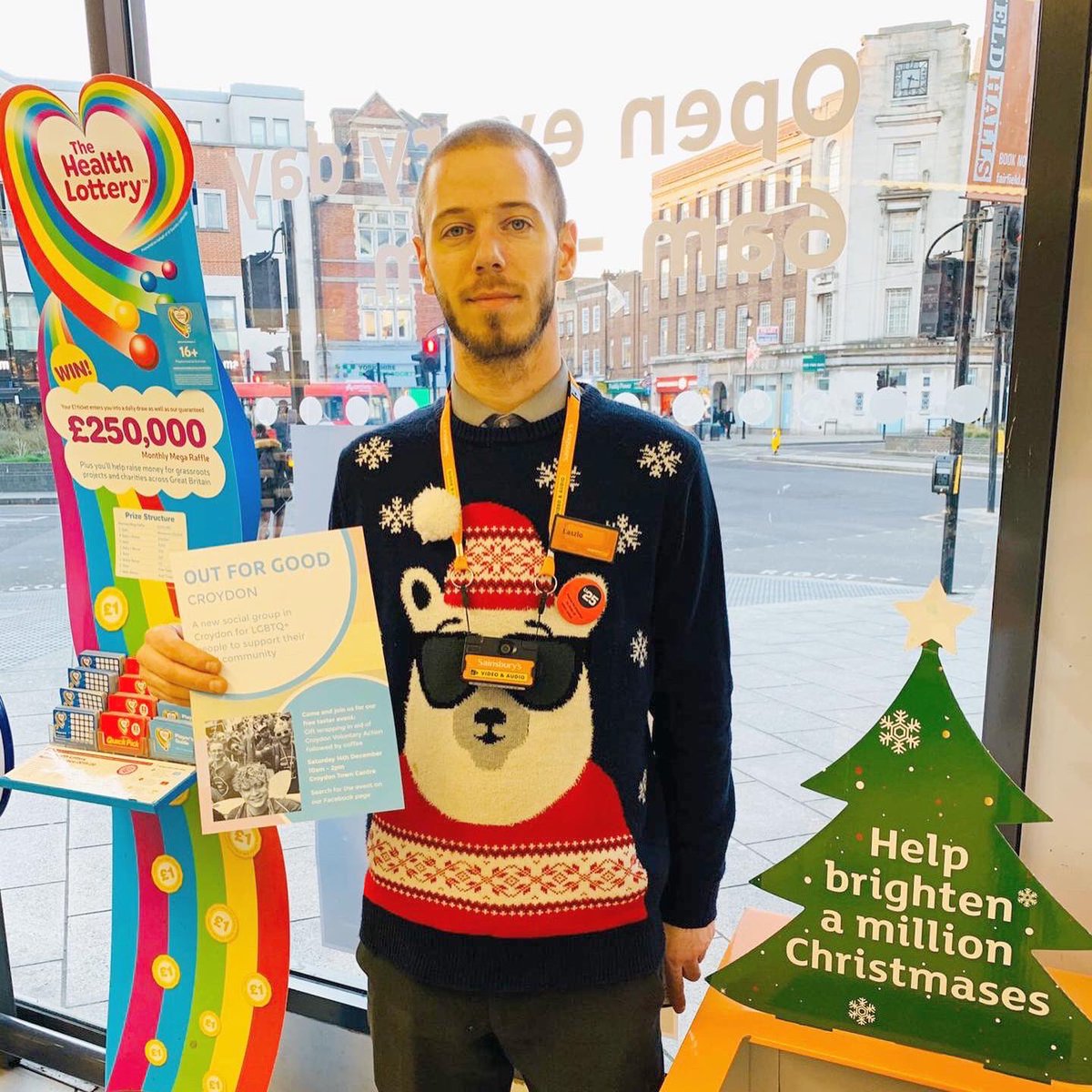 outforcroydon's tweet photo. A big thank you to all the people who helped us advertise our event on Saturday: Fatima at Revivify, Michaela at the Coop, James at Waitrose, and Laszlo at Sainsbury’s and more. Really pleased to be making community connections 💚
#lgbt #croydon #southlondon #charity #local https://t.co/Hju4O18uK9