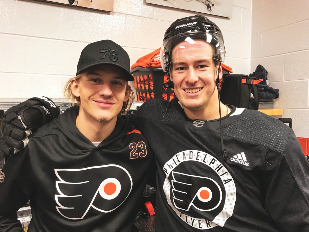NHLFlyers's tweet photo. Brothers. #OskarStrong https://t.co/QMUm63geNb