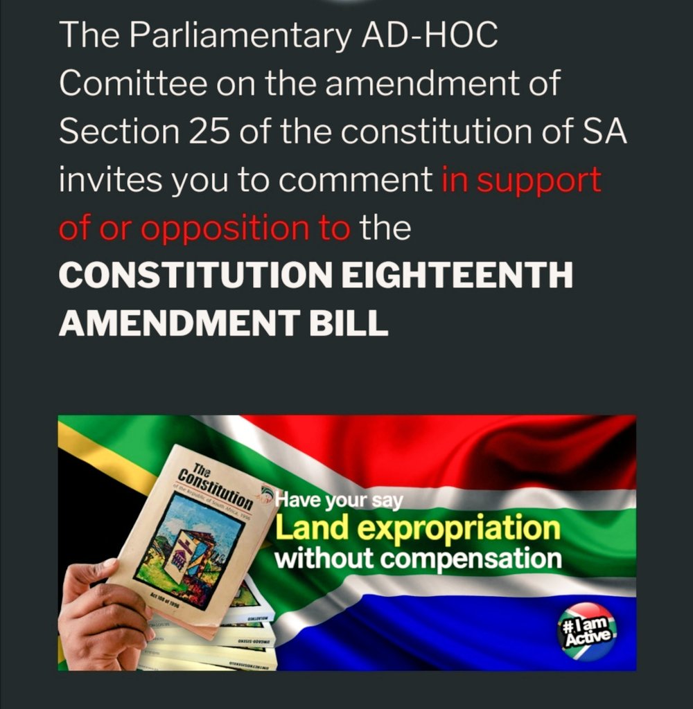 anc_office's tweet photo. Once again, government has published an extremely important bill for public comment over the December holidays.

URGENT - COMMENT ON THE NEW SECTION 25 AMENDMENT BILL. 

Be more than a spectator, be #Active https://t.co/CfGenoGnQJ https://t.co/byFk4CrLYJ