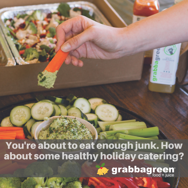You know they’re going to eat too much pie again. Give ‘em a healthy break with some healthy holiday catering from <a href="/grabbagreennc29/">Grabbagreen® CLT</a>. Perfect for the office, a party or just getting together with friends!  #charlottecatering  #healthylifestyle #healthyeating #grabbagreen