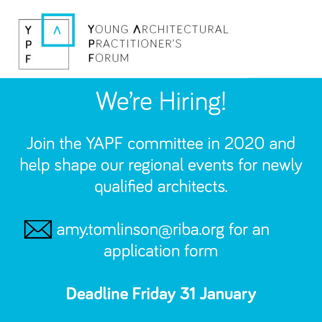 RIBA_YAPF's tweet image. LEARN | COMMUNICATE | ENGAGE We are hiring, join the YAPF committee in 2020 and help shape our regional events email amy.tomlinson@riba.org for more info #architecture #yapf #2020