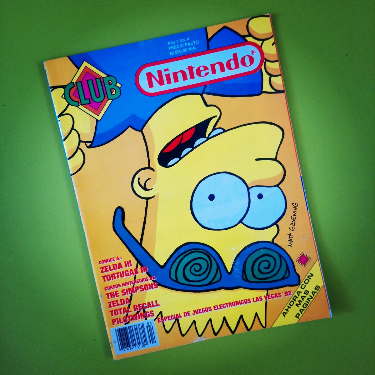 gamefyvg's tweet photo. Una de las portadas más representativas de los inicios de #ClubNintendo es esta de Bart de cabeza. En su momento los directivos de la editorial no querían tomar el riesgo de publicarla así. Lo demás es historia. #TheSimpsons #LosSimpson
#SóloParaNintendomaniacos https://t.co/UUkLXNCzml