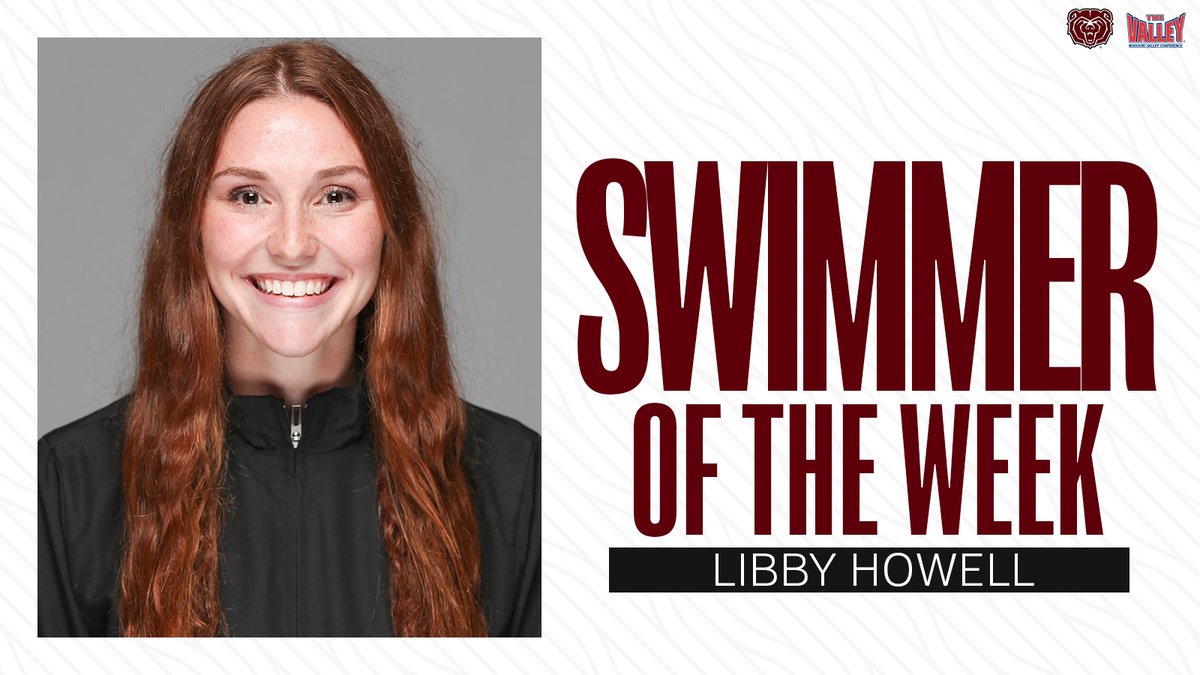 MVCsports's tweet photo. Capturing first in the 200 free (1:53.70), 500 free (5:03.99), and 1000 free (10:17.44) in the dual against Drury, Libby Howell of @MoStateSwim is the #MVCswim Swimmer of the Week. https://t.co/Lg76xZKPNZ