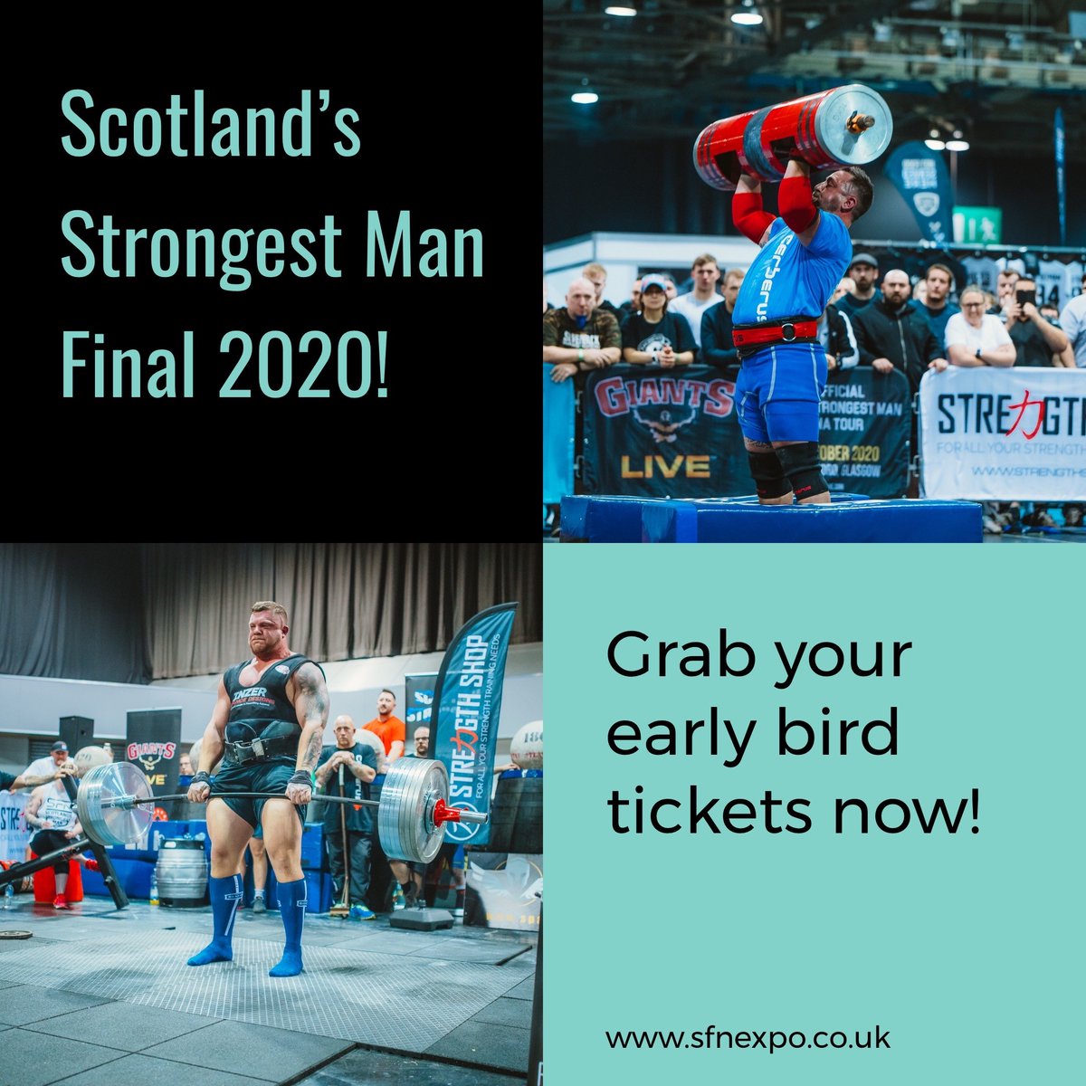 The competition was fierce at this year's strongest man final and we can't wait to see what the 2020 final has in store!💪🏋️

Earlybird tickets are on sale now - book &amp; save on all ticket types. Huge saving of £10 on weekend Elite tickets!!!

bit.ly/34wajBh