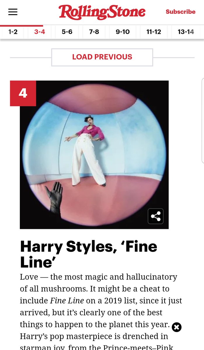 "Fine Line" was ranked as one of the best albums of the year 2019 at NUMBER #4 by the Rolling Stone.