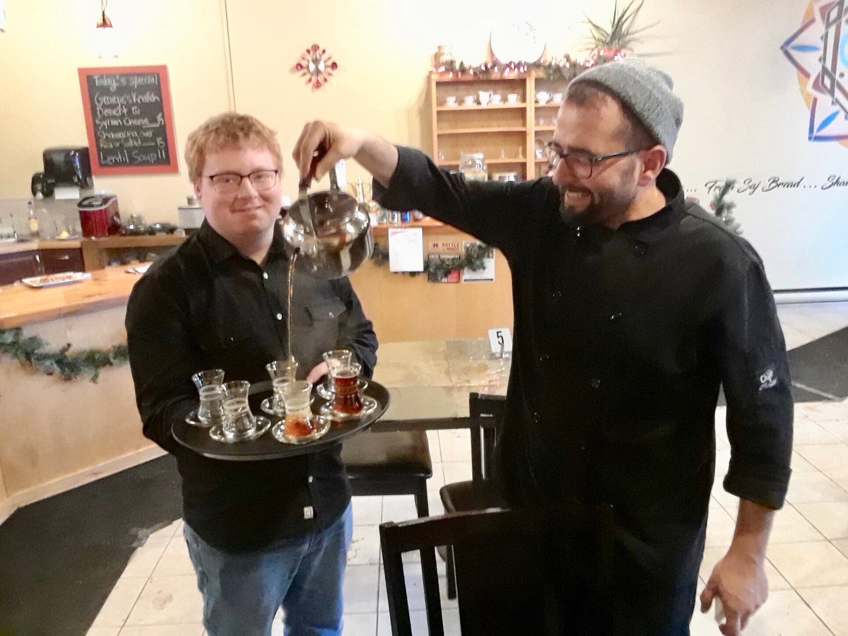 GeorgieShawarma's tweet photo. Come to #GeorgiesShawarma for a free cup of tea with every meal. We have black leaf tea and our specialty, cardamom with cinnamon!! #MerryChristmas #AuthenticSyrianFood #TheSoo #75Elgin https://t.co/Jl68JUZbOQ