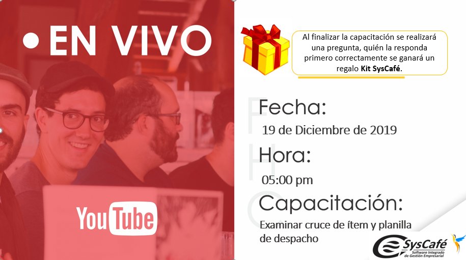 syscafesas's tweet photo. Conéctate Con Nosotros!
Tema de Capacitación:
Examinar cruce de ítems y planilla de despacho
Fecha: 19 de diciembre
Hora: 5:00 p.m.
Suscribete a nuestro Canal de YouTube
https://t.co/FWddp2VW1S
Activa las notificaciones
Ingresa a nuestra capacitación en Vivo https://t.co/37iKbwkrVA