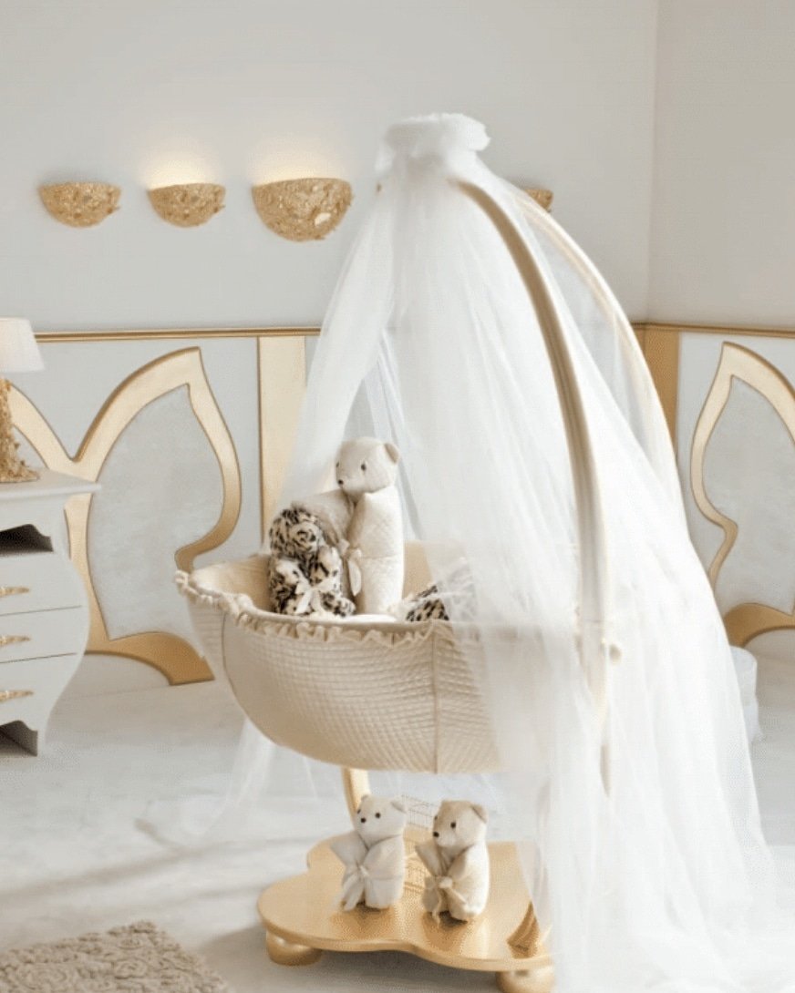 gold baby cot