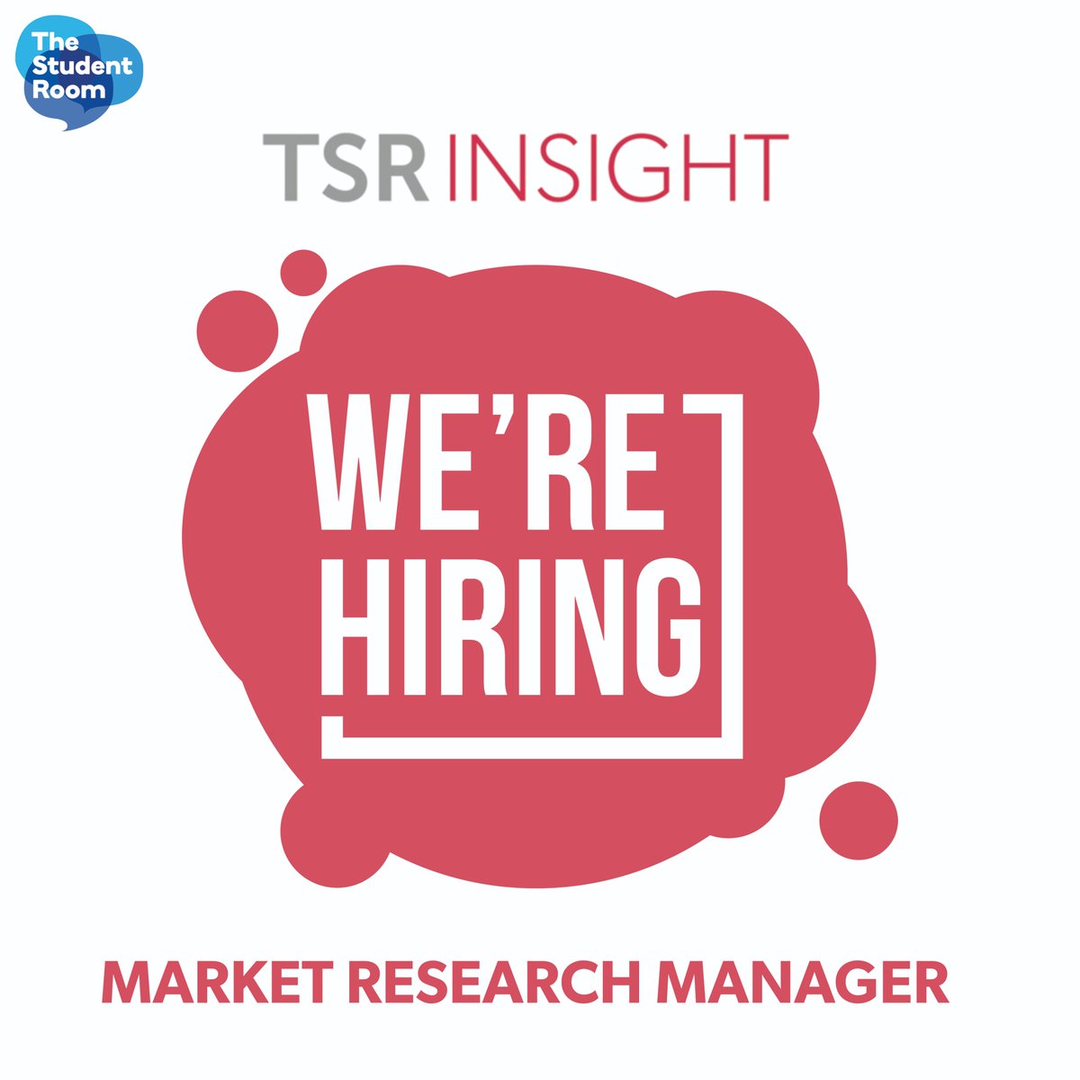 TSR Insight team in Sheffield are hiring a Market Research Manager! To find out more and to apply, click on the link below: tsrmatters.com…/current-vac…/marketresearchmanager/ 😊