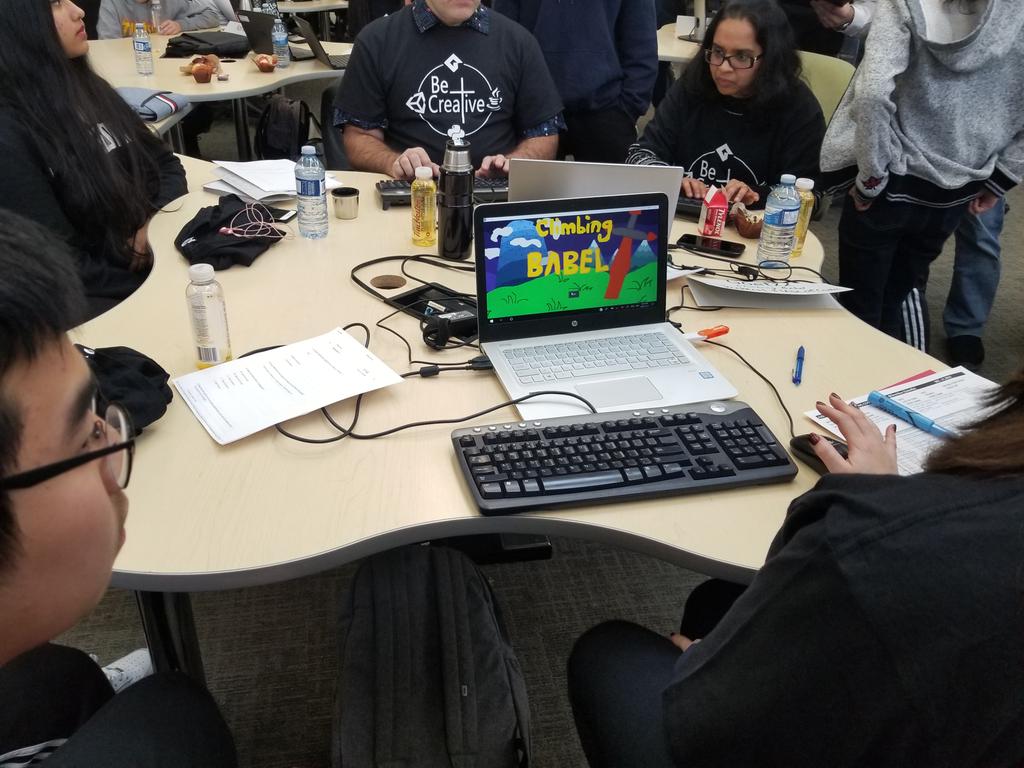 DPTechTeam's tweet photo. #DPCDSB Secondary Computer Science students competing in the annual Game Maker competition at Sheridan College. The future is bright! #DPCodes #CSEd #EdTech @DPCDSBSchools #SheridanFast @SheridanFAST https://t.co/cBqNGHykbl
